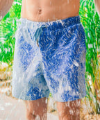 Sea'sons Badehose Fingerabdruck Blau