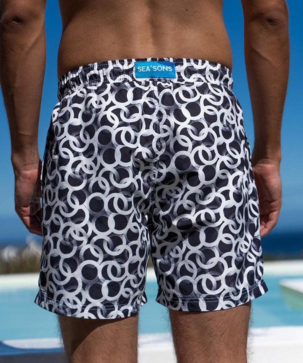 Sea'sons Gemusterte Badeshorts Dunkelgrau