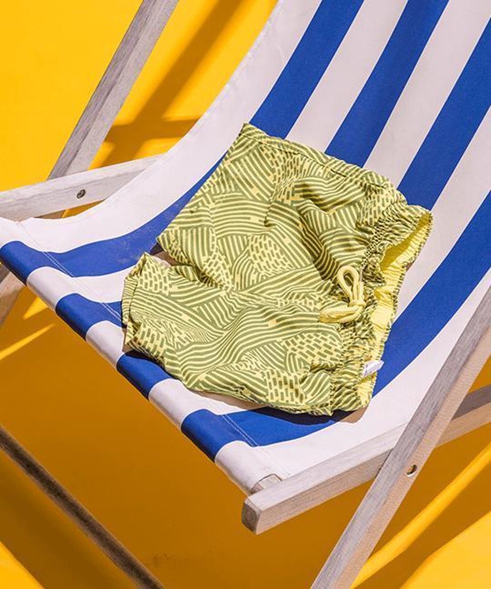 Sea'sons Liquid Lines Badehose Grün-Gelb