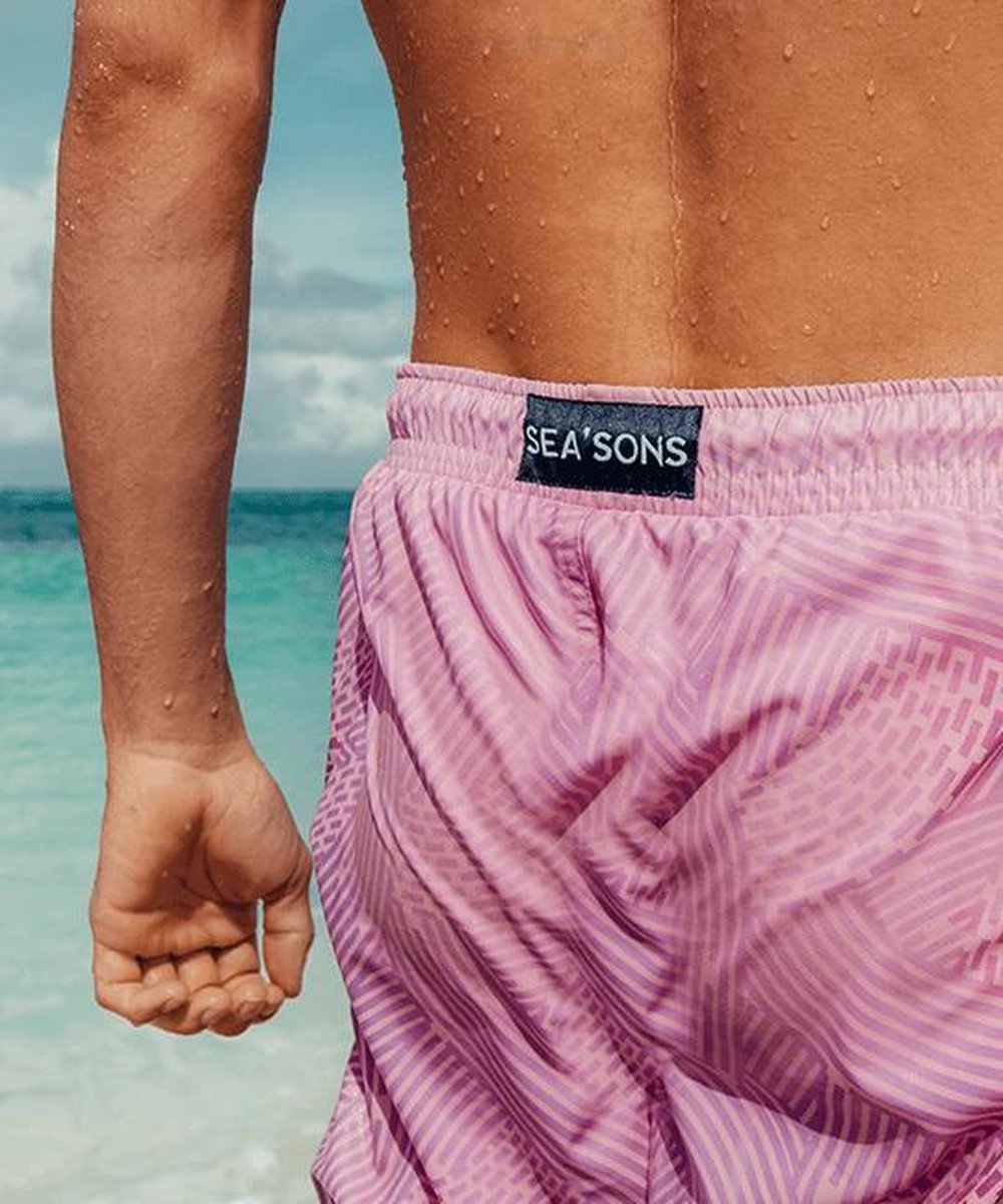 Sea'sons Liquid Lines Badehose Lila Pink