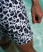 Sea'sons Gemusterte Badeshorts Dunkelgrau