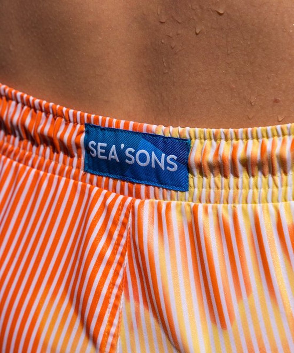 Sea'sons Gestreifte Badeshorts Orange Yellow