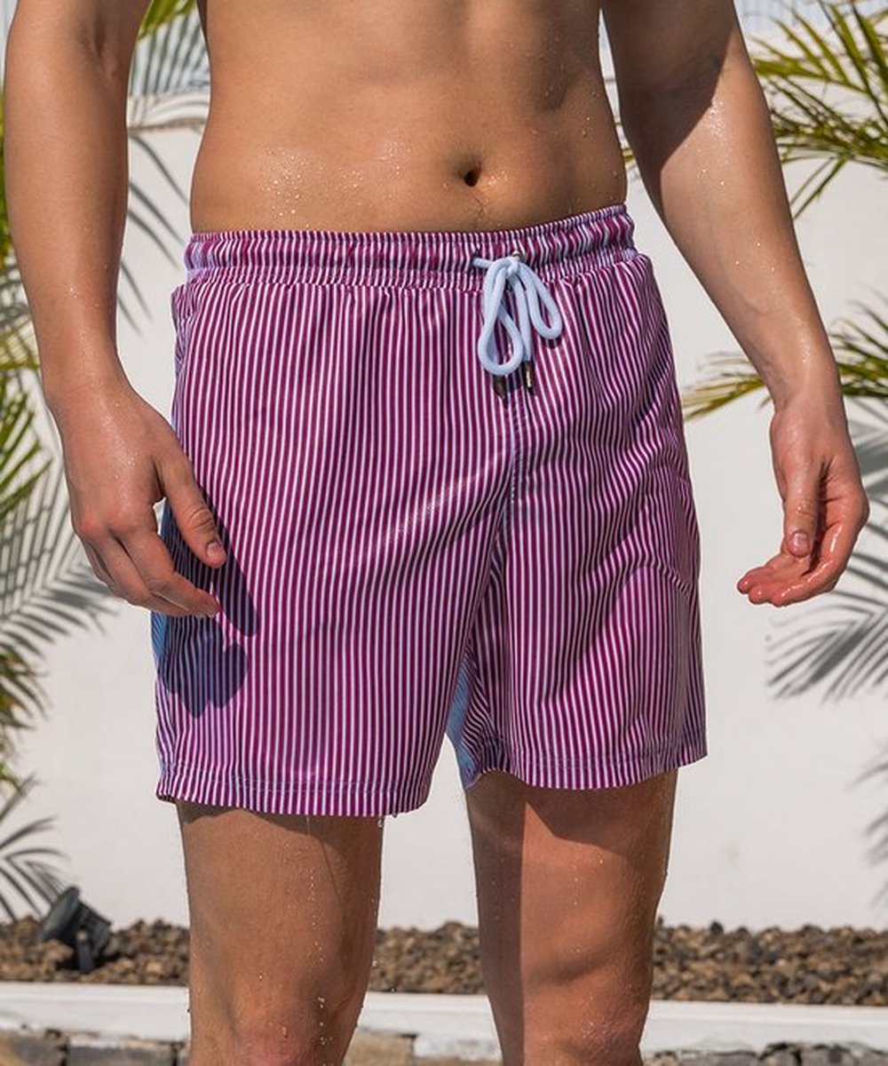 Sea'sons Gestreifte Badeshorts Cherry Blue