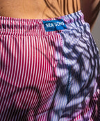 Sea'sons Gestreifte Badeshorts Cherry Blue