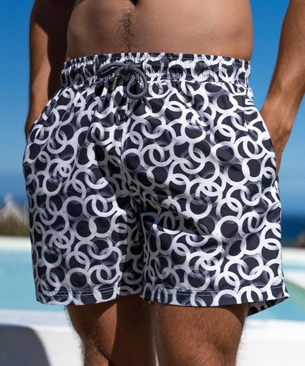 Sea'sons Gemusterte Badeshorts Dunkelgrau