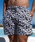 Sea'sons Gemusterte Badeshorts Dunkelgrau
