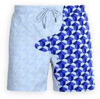 Sea'sons Badehose Geometrisch Blau