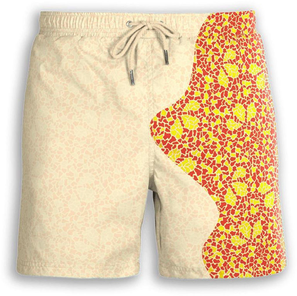 Sea'sons Mosaik Badehose Gelb Rot