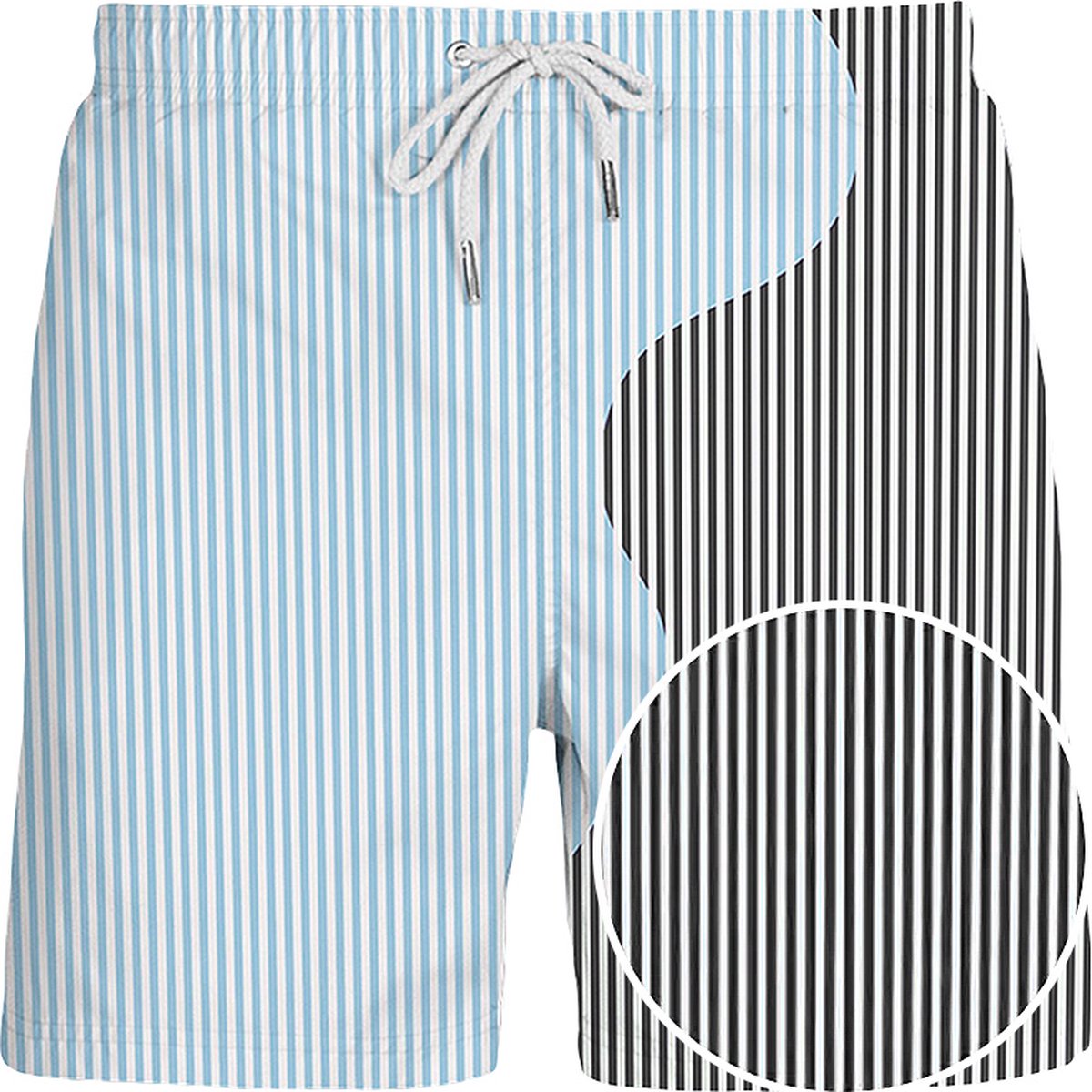 Sea'sons Gestreifte Badeshorts Dunkelgrau Blau