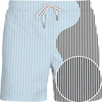 Sea'sons Gestreifte Badeshorts Dunkelgrau Blau