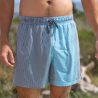 Sea'sons Gestreifte Badeshorts Dunkelgrau Blau