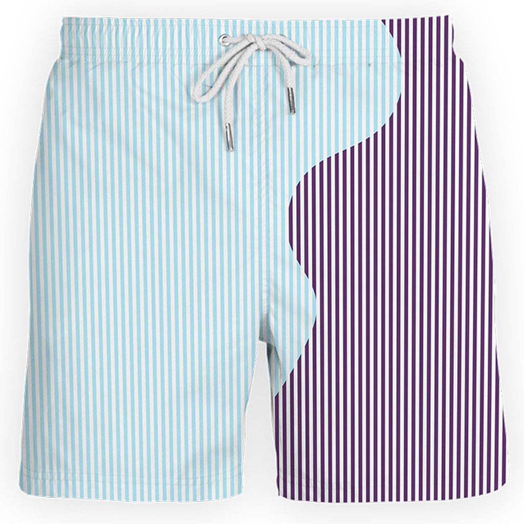 Sea'sons Gestreifte Badeshorts Cherry Blue