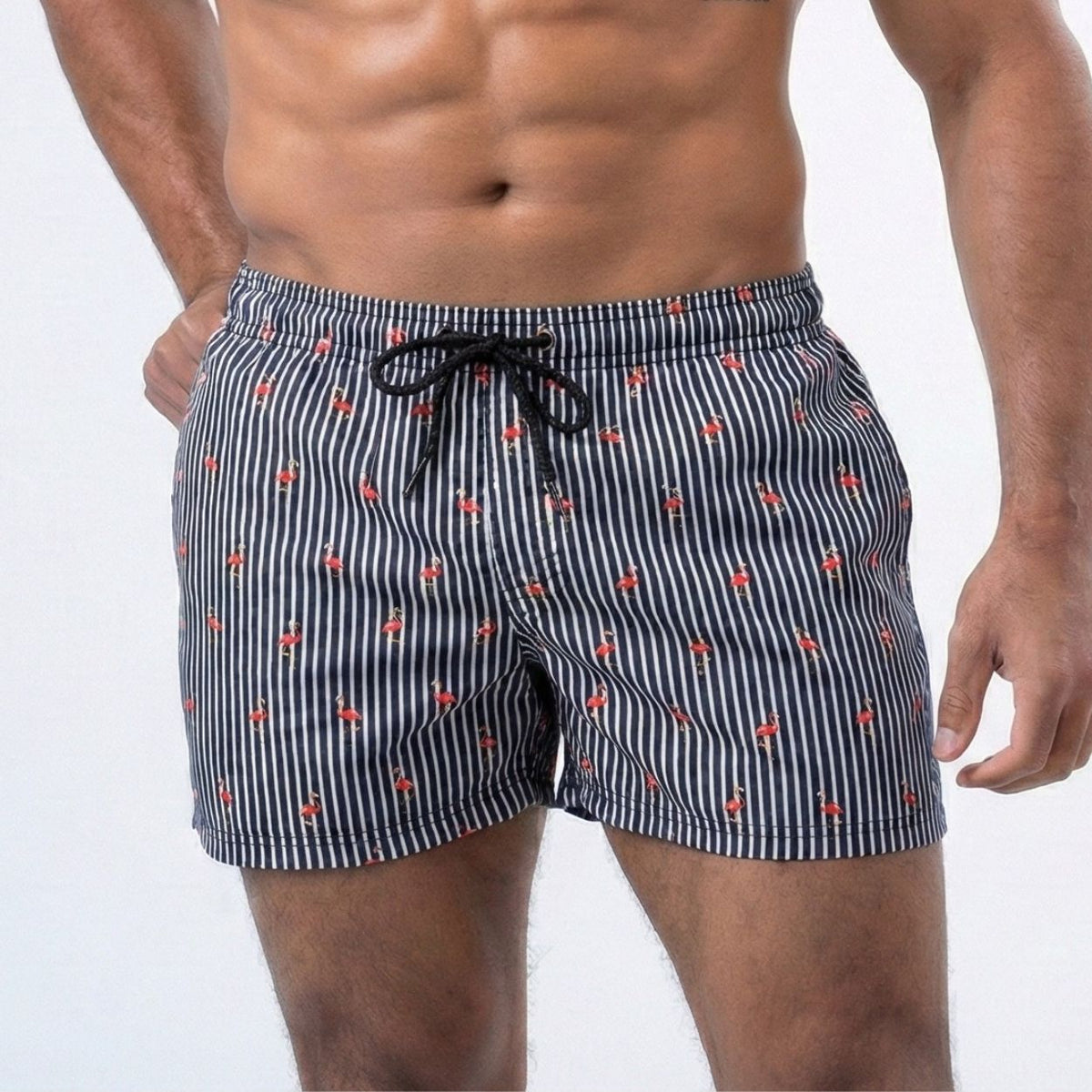 Badeshorts Key Largo - Schwarz/Weiß