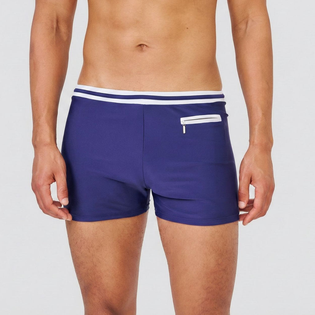 Badeboxer Portimão - Weiß/Blau