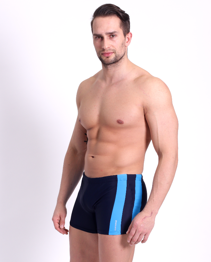 High-quality image of zwemboxer rayas navy