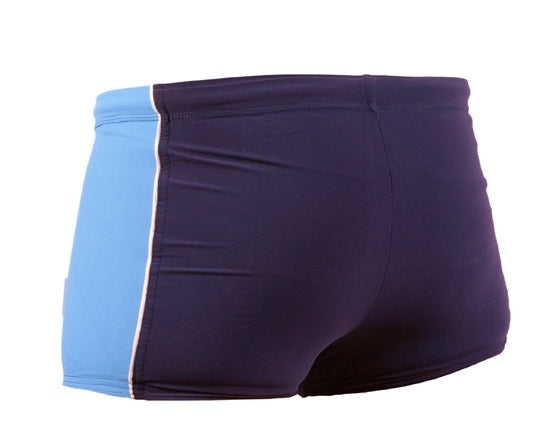 Badeboxer Tiret Blau mit Tasche und Reißverschluss