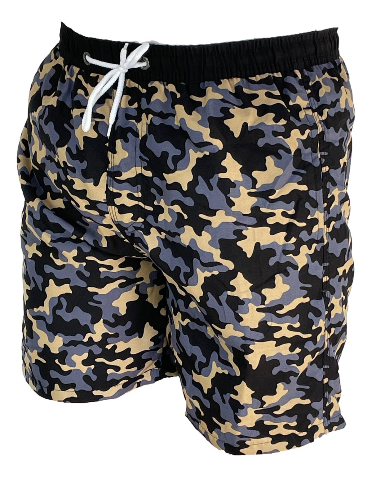 Badeshorts Camo Military Schwarz Khaki