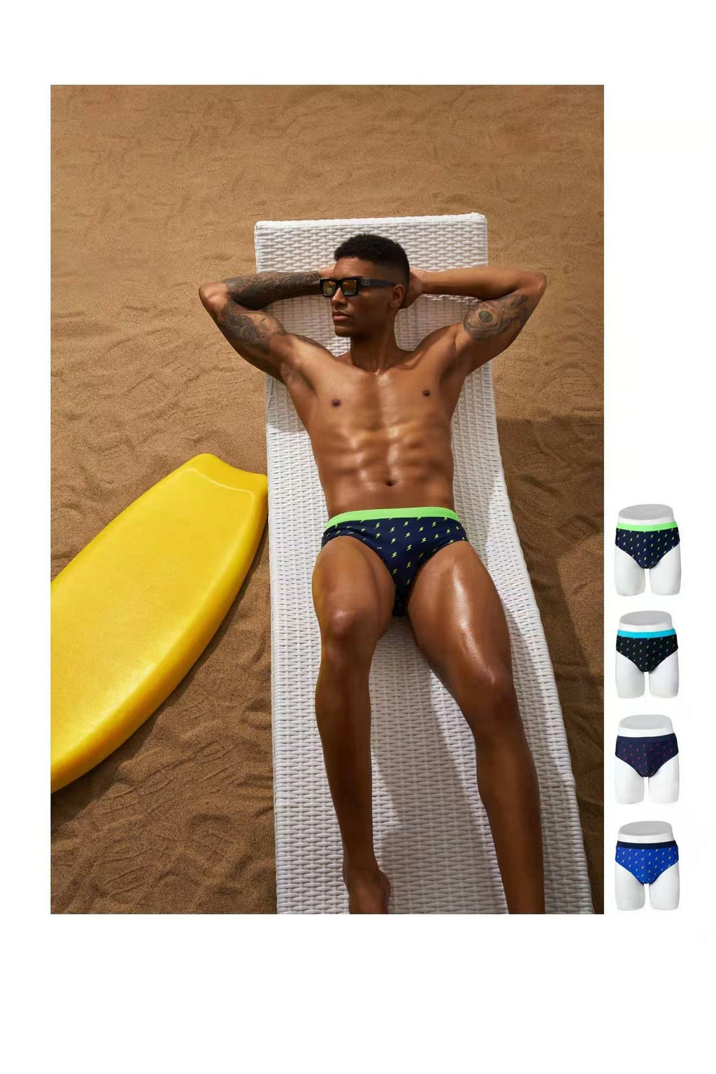 High-quality image of zwemslip thunder donkerblauw bliksemschicht