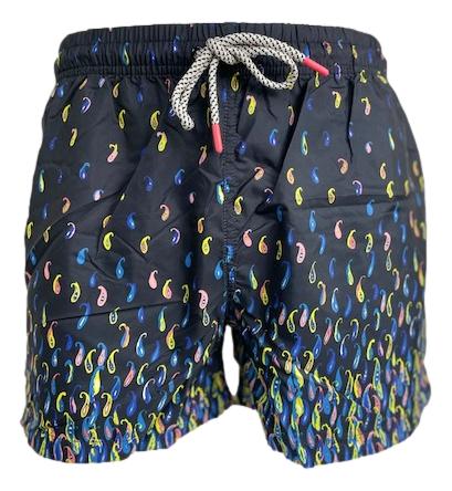 Badeshorts Schwarz-Tropfen