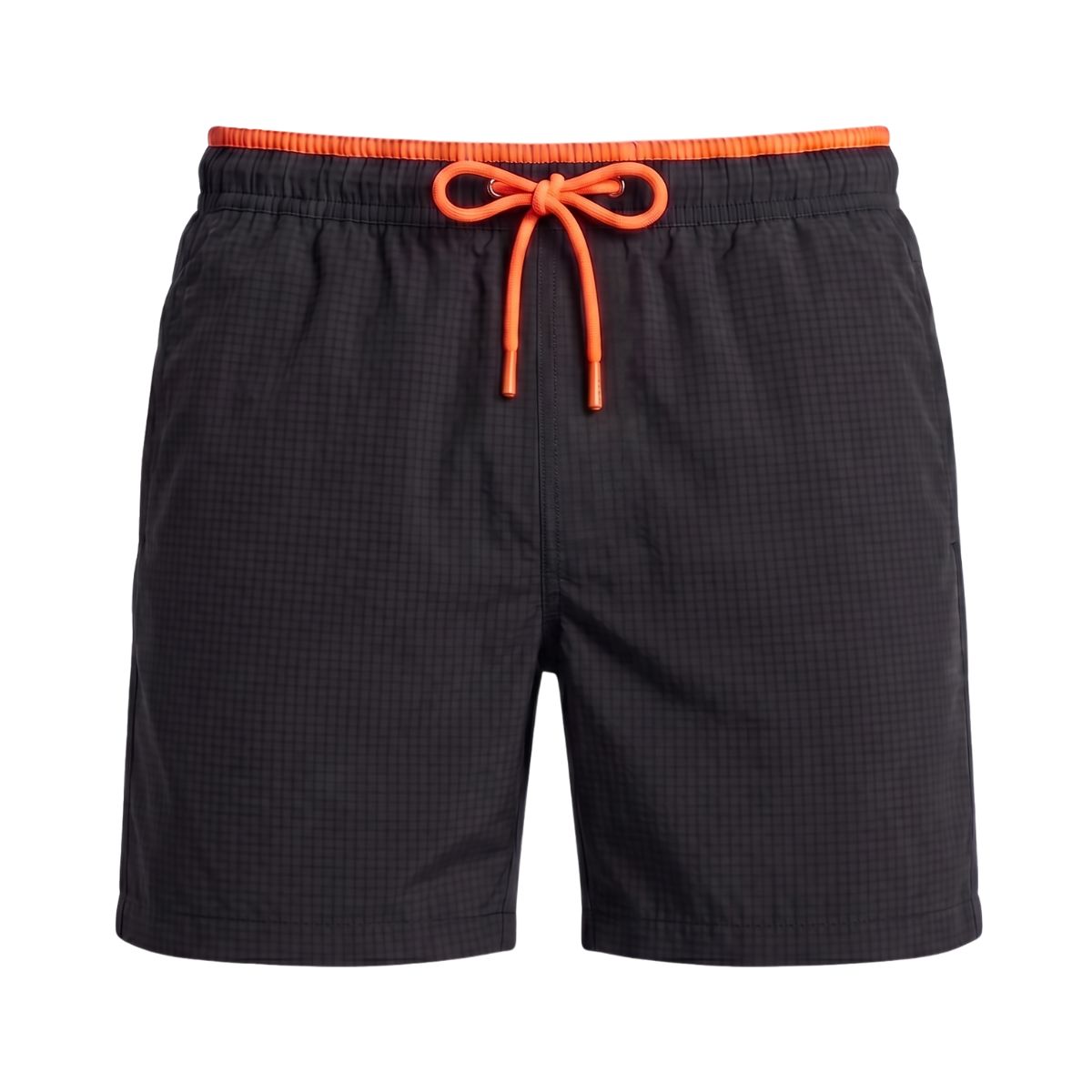 Seersucker Badeshorts Lavos - Schwarz / Orange