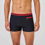 Badeboxer Portimão - Rot/Schwarz