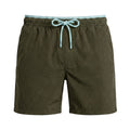 Seersucker Badeshorts Lavos - Olivgrün / Hellblau
