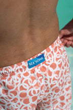 Sea'sons Gemusterte Badeshorts Koral
