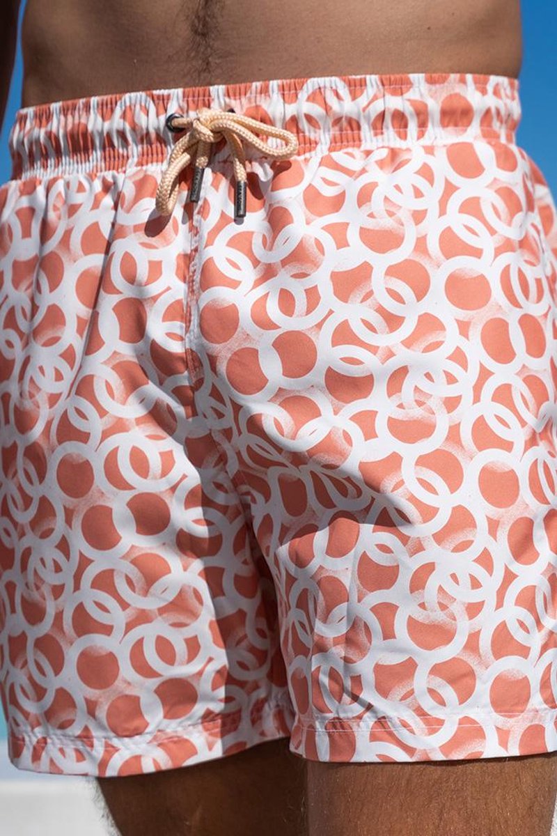 Sea'sons Gemusterte Badeshorts Koral