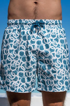 Sea'sons Gemusterte Badeshorts Blau