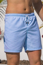 Sea'sons Gestreifte Badeshorts Cherry Blue