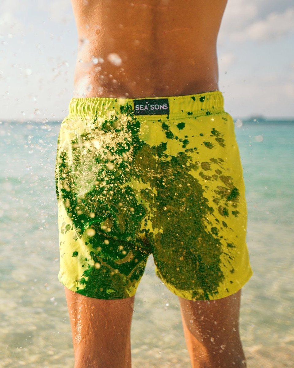 Sea'sons Haupt Badehose Grün Gelb
