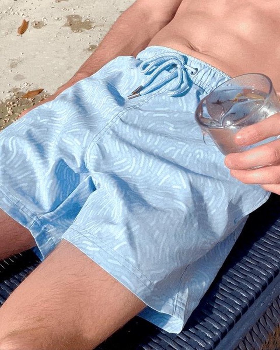 Sea'sons Badehose Fingerabdruck Blau