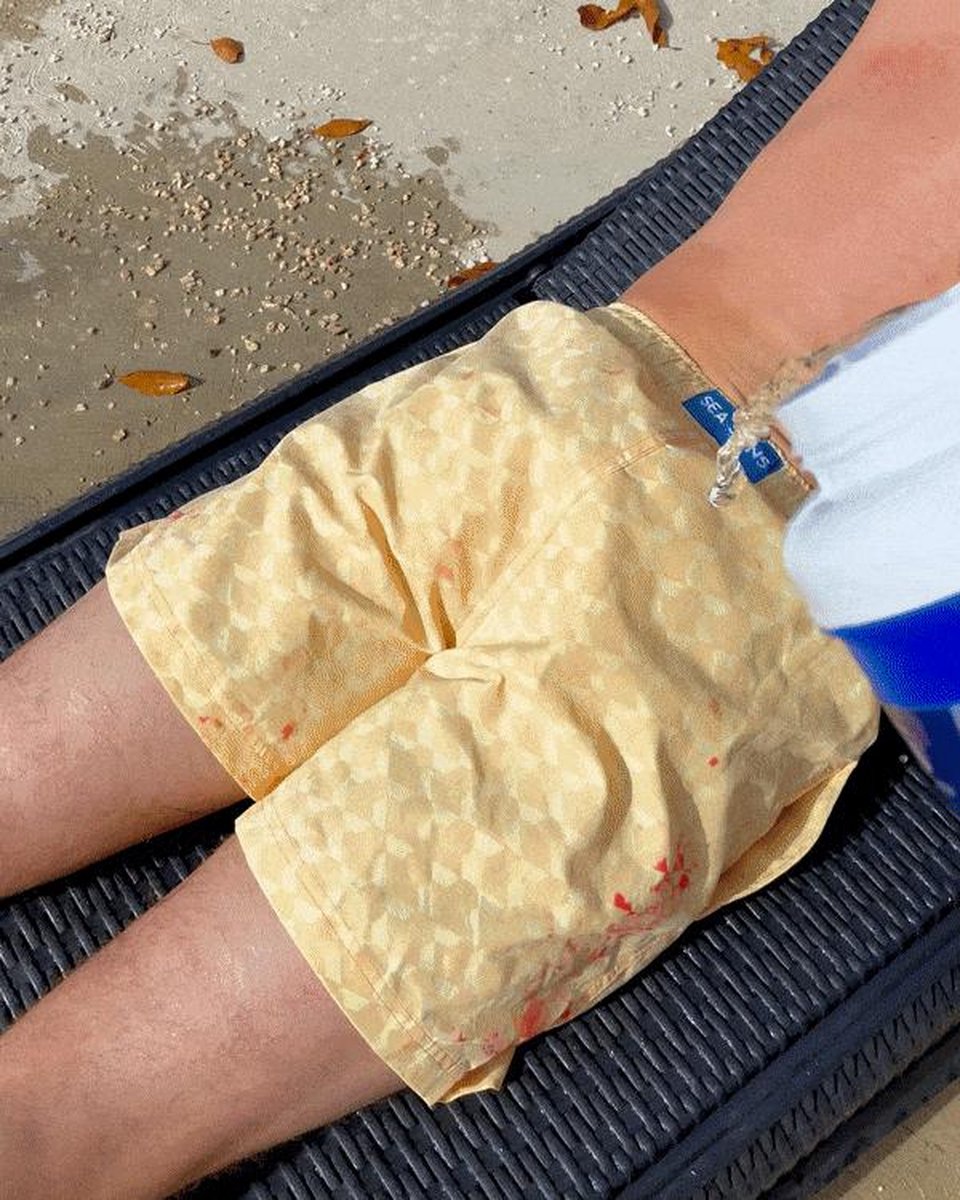 Sea'sons Badehose Geometrisch Pfirsich