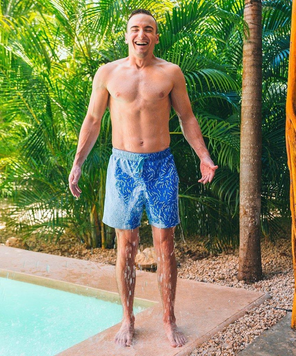 Sea'sons Badehose Fingerabdruck Blau
