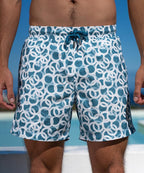 Sea'sons Gemusterte Badeshorts Blau
