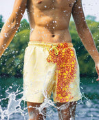 Sea'sons Mosaik Badehose Gelb Rot