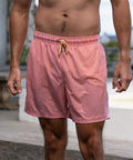 Sea'sons Gestreifte Badeshorts Coral White