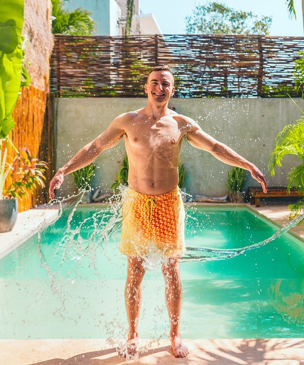 Sea'sons Badehose Geometrisch Pfirsich