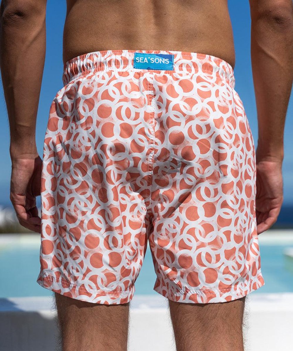 Sea'sons Gemusterte Badeshorts Koral