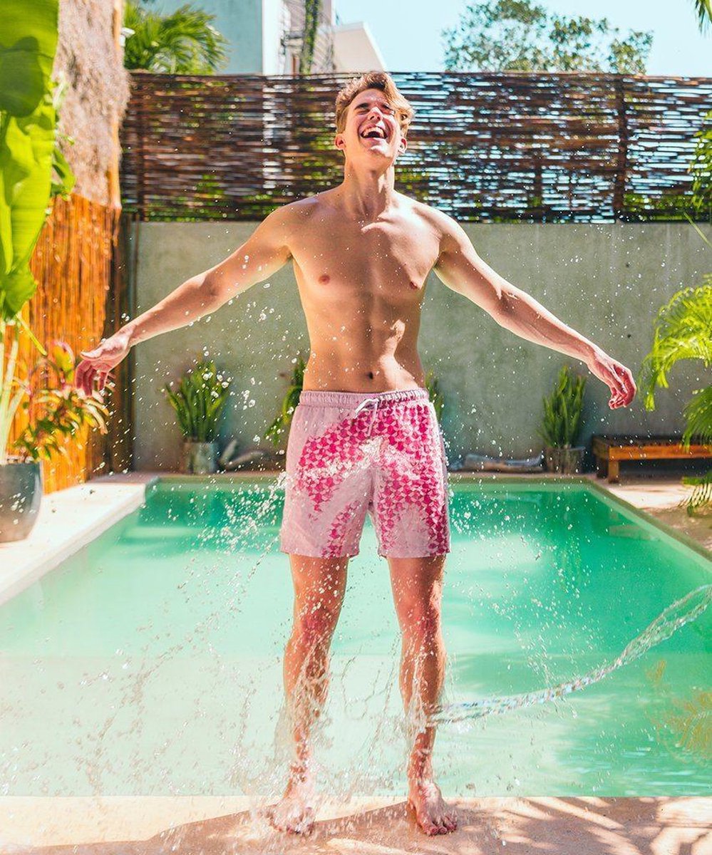 Sea'sons Badehose Geometrisch Rot