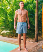 Sea'sons Badehose Fingerabdruck Blau