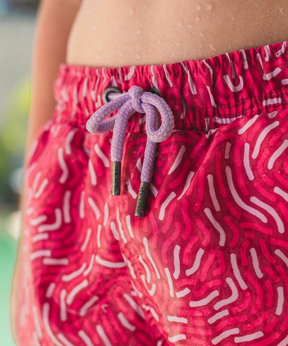 Sea'sons Badehose Fingerabdruck Rot