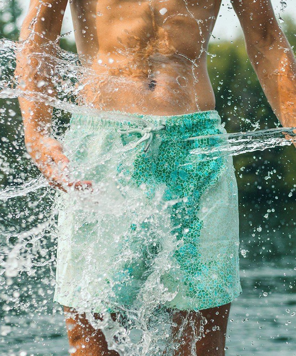 Sea'sons Mosaik Badehose Minzgrün