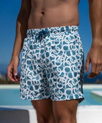Sea'sons Gemusterte Badeshorts Blau