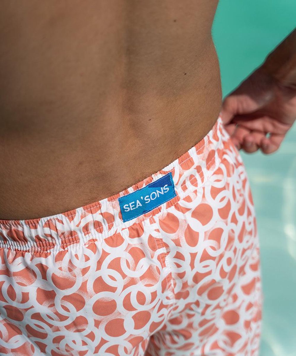 Sea'sons Gemusterte Badeshorts Koral