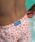 Sea'sons Gemusterte Badeshorts Koral