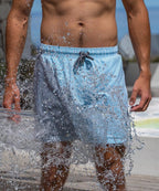 Sea'sons Gestreifte Badeshorts Dunkelgrau Blau