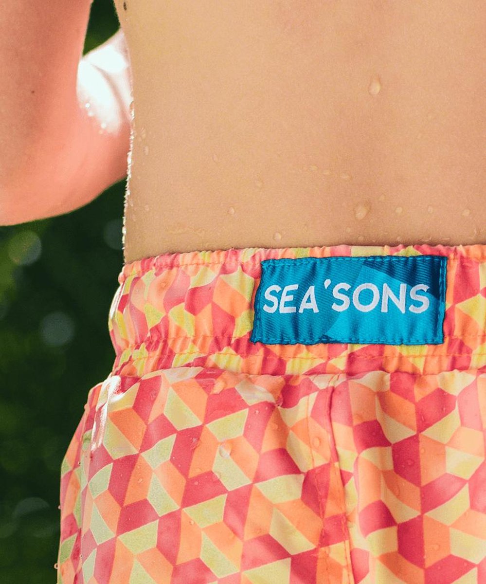 Sea'sons Badehose Geometrisch Pfirsich