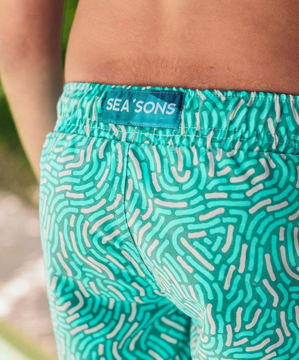 Sea'sons Badehose Fingerabdruck Minze