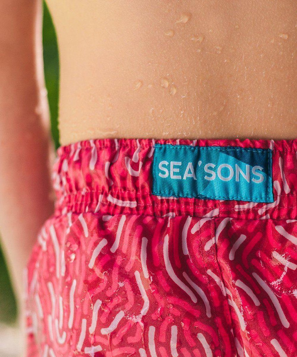 Sea'sons Badehose Fingerabdruck Rot